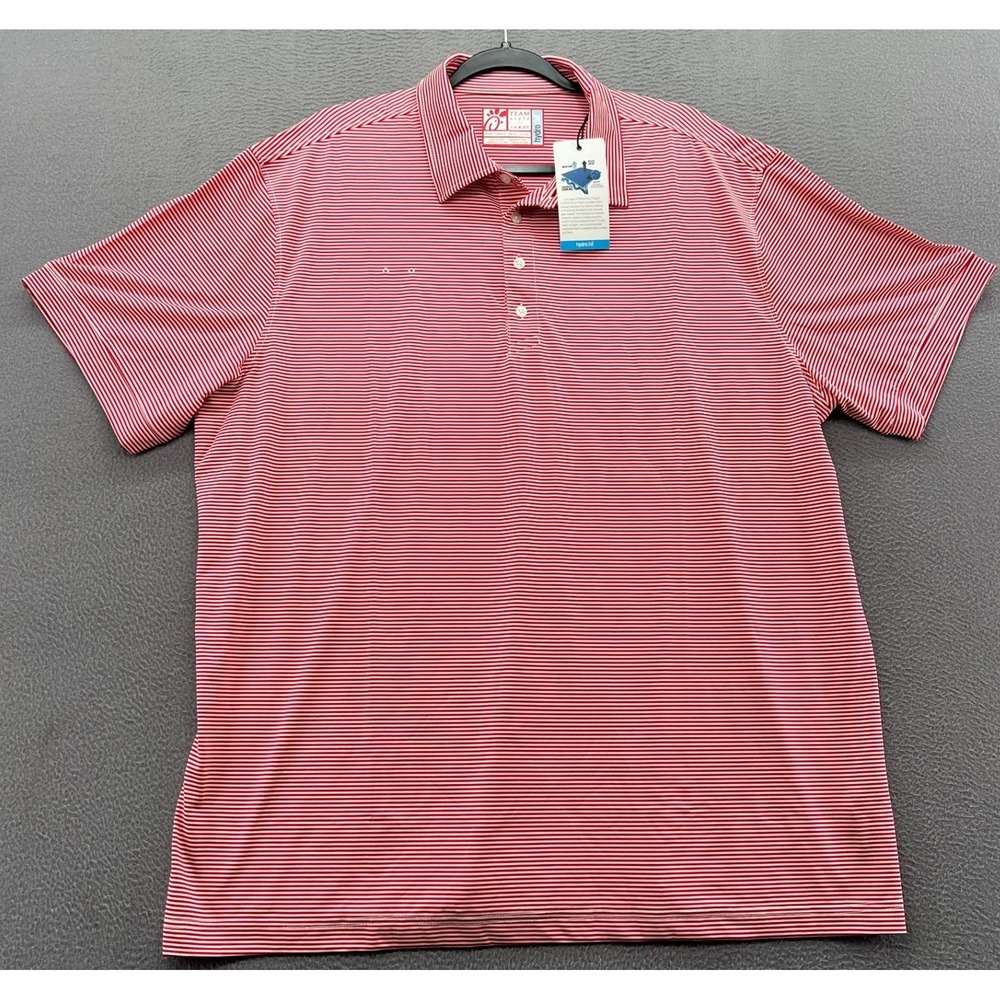 Chick-fil-A Oobe Team Style Hydrochill Polo Shirt SZ XL Red White Striped NWT